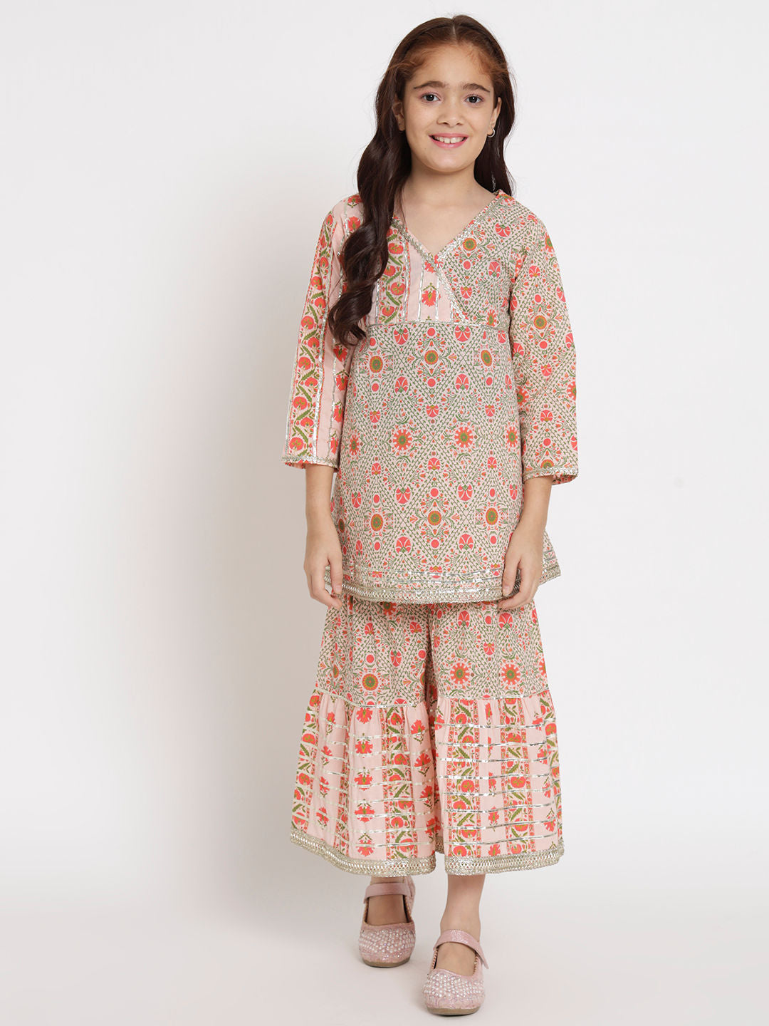 Frock style outlet kurti with sharara