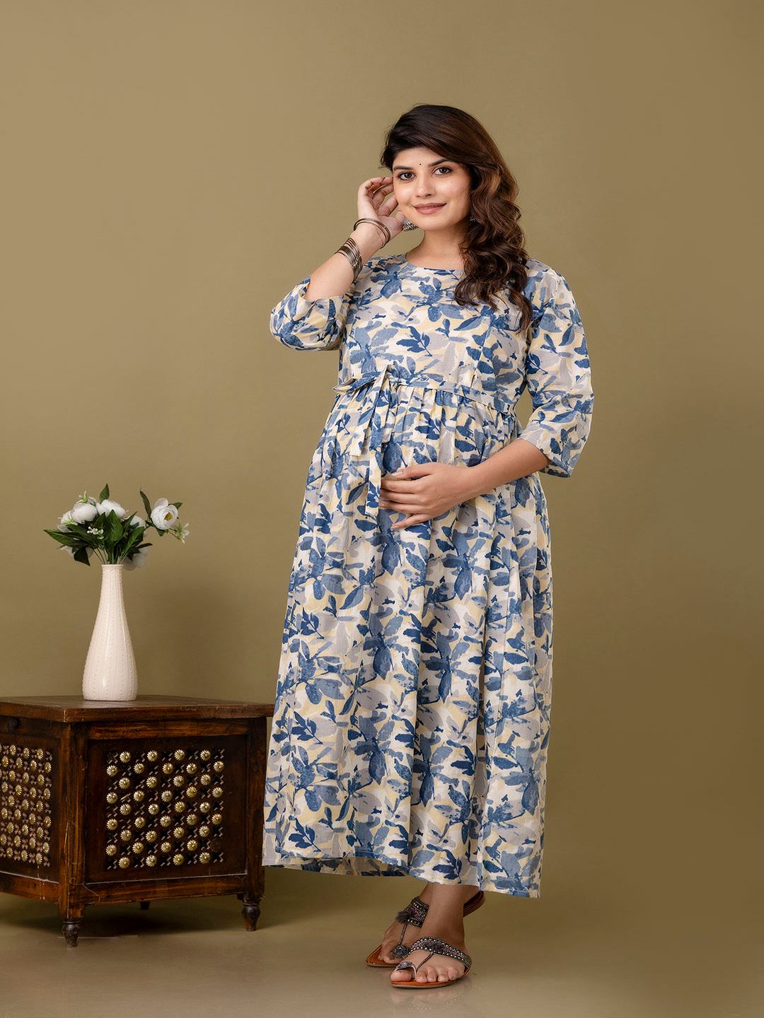 Multi Printed Maternity Dress