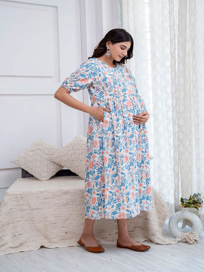 Off White Maternity Dress