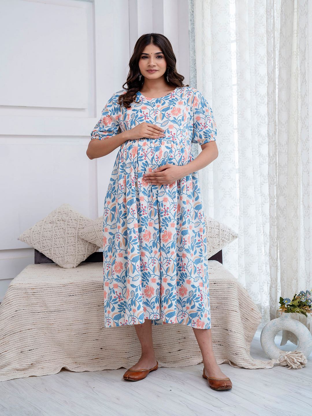 Off White Maternity Dress