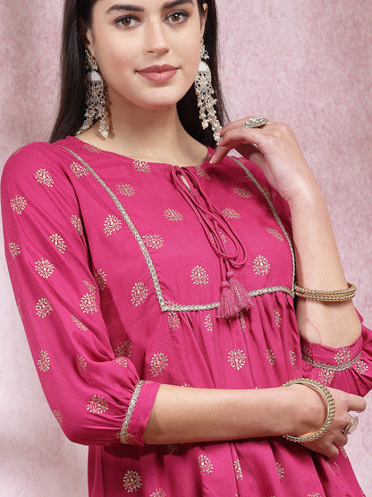 Ethnic Motifs Printed Rayon Co-Ord Set