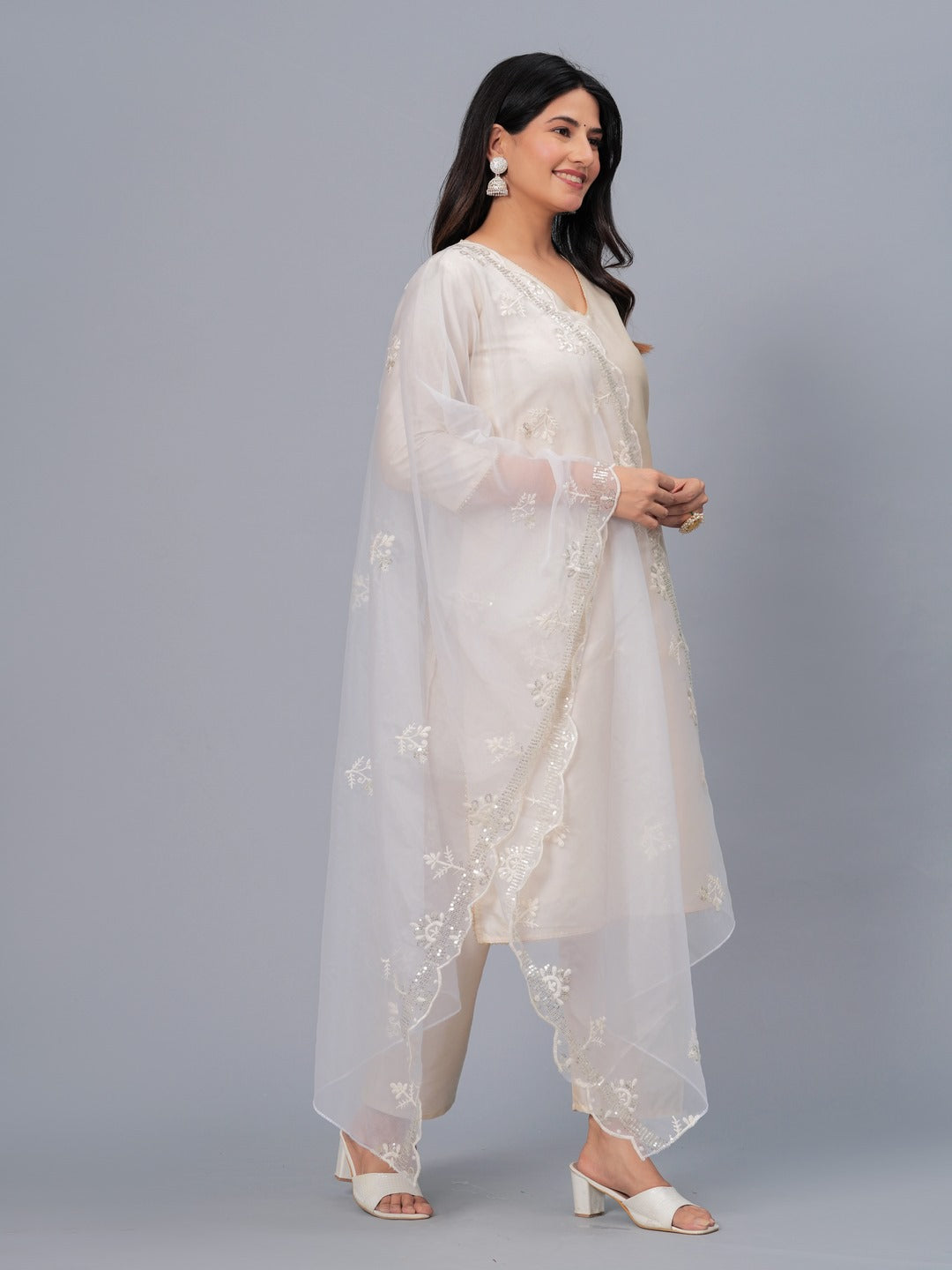 Embroidered Organza Drawer Dupatta