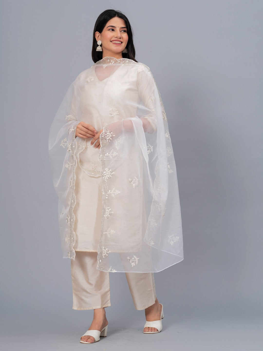 Embroidered Organza Drawer Dupatta