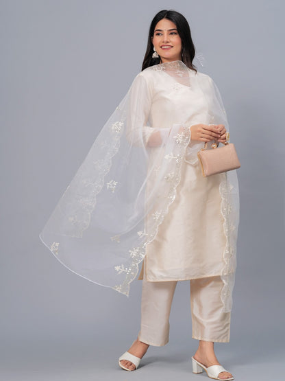 Embroidered Organza Drawer Dupatta