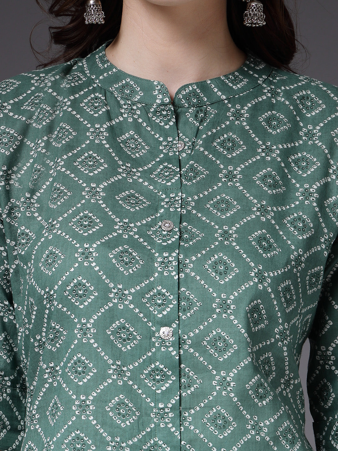 Bandhej Printed Cotton A-Line Kurta