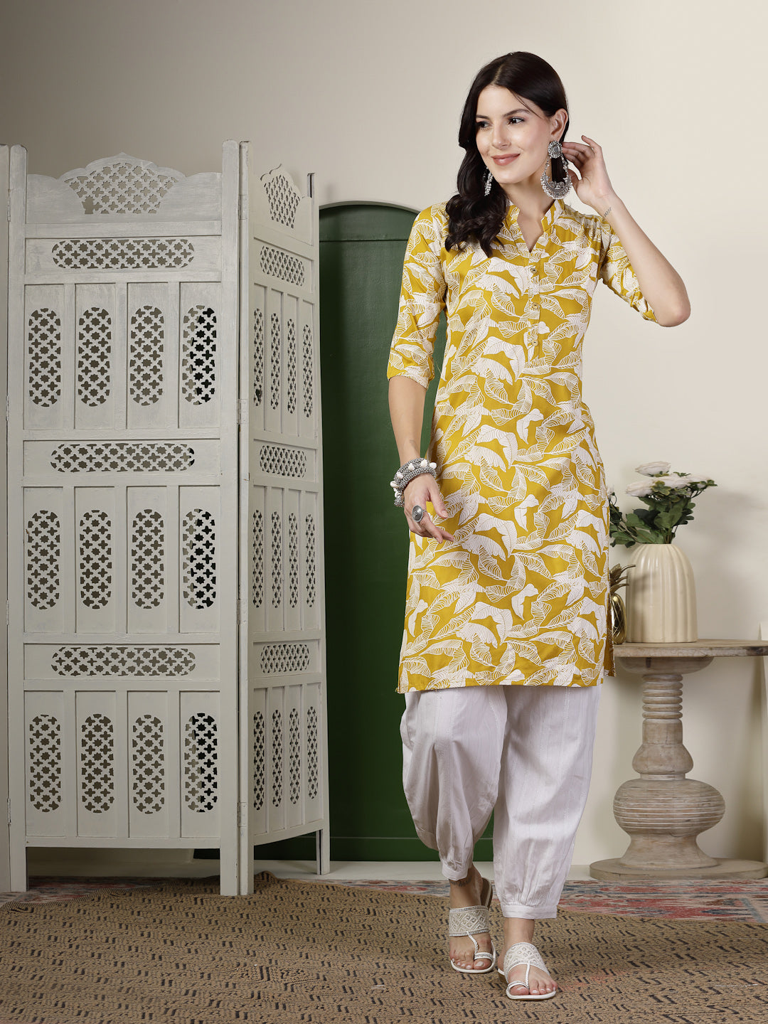 Paisley Printed Rayon Straight Kurta