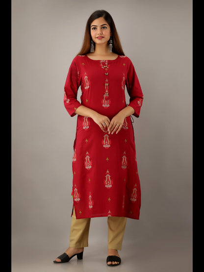 Printed Cotton Straight Kurta