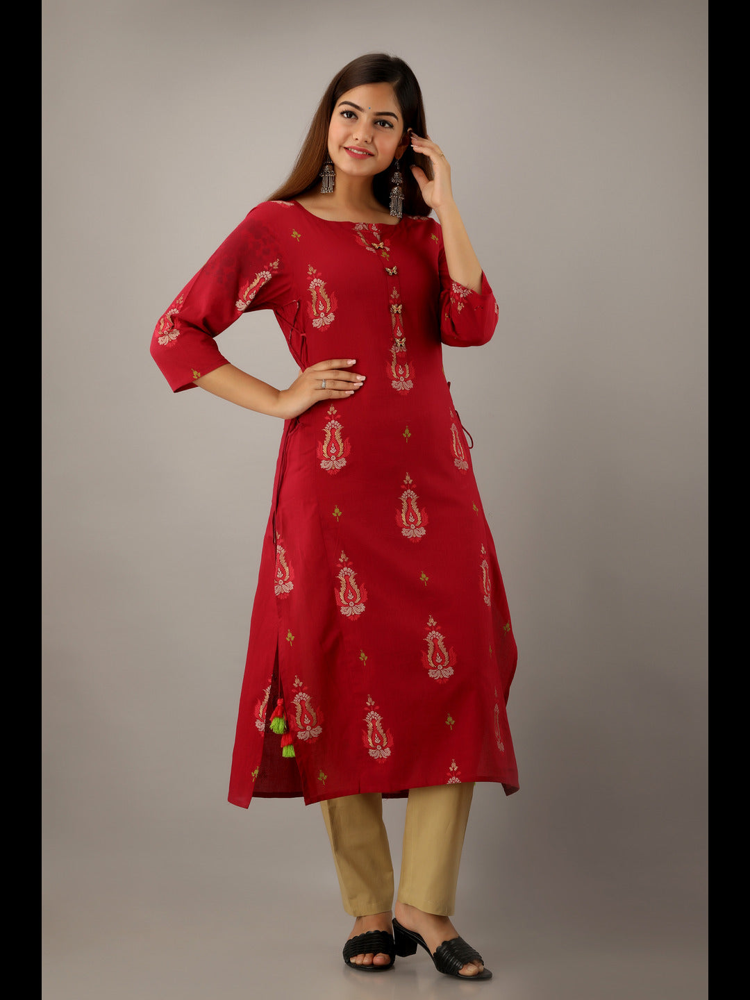 Printed Cotton Straight Kurta