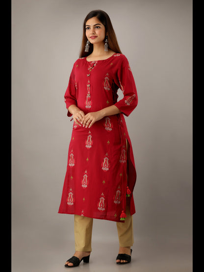 Printed Cotton Straight Kurta