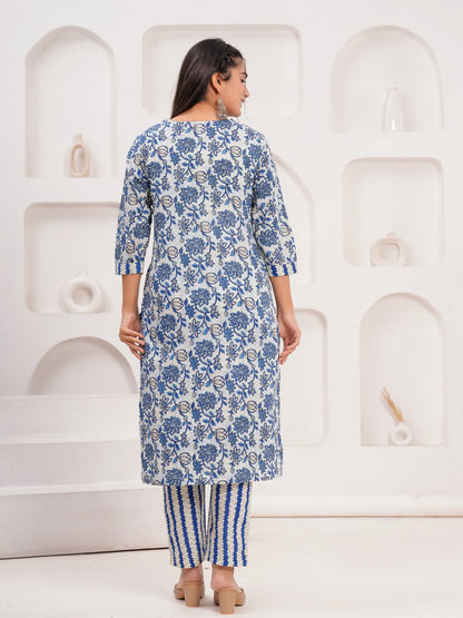 Cotton Printed Straight Kurta Set