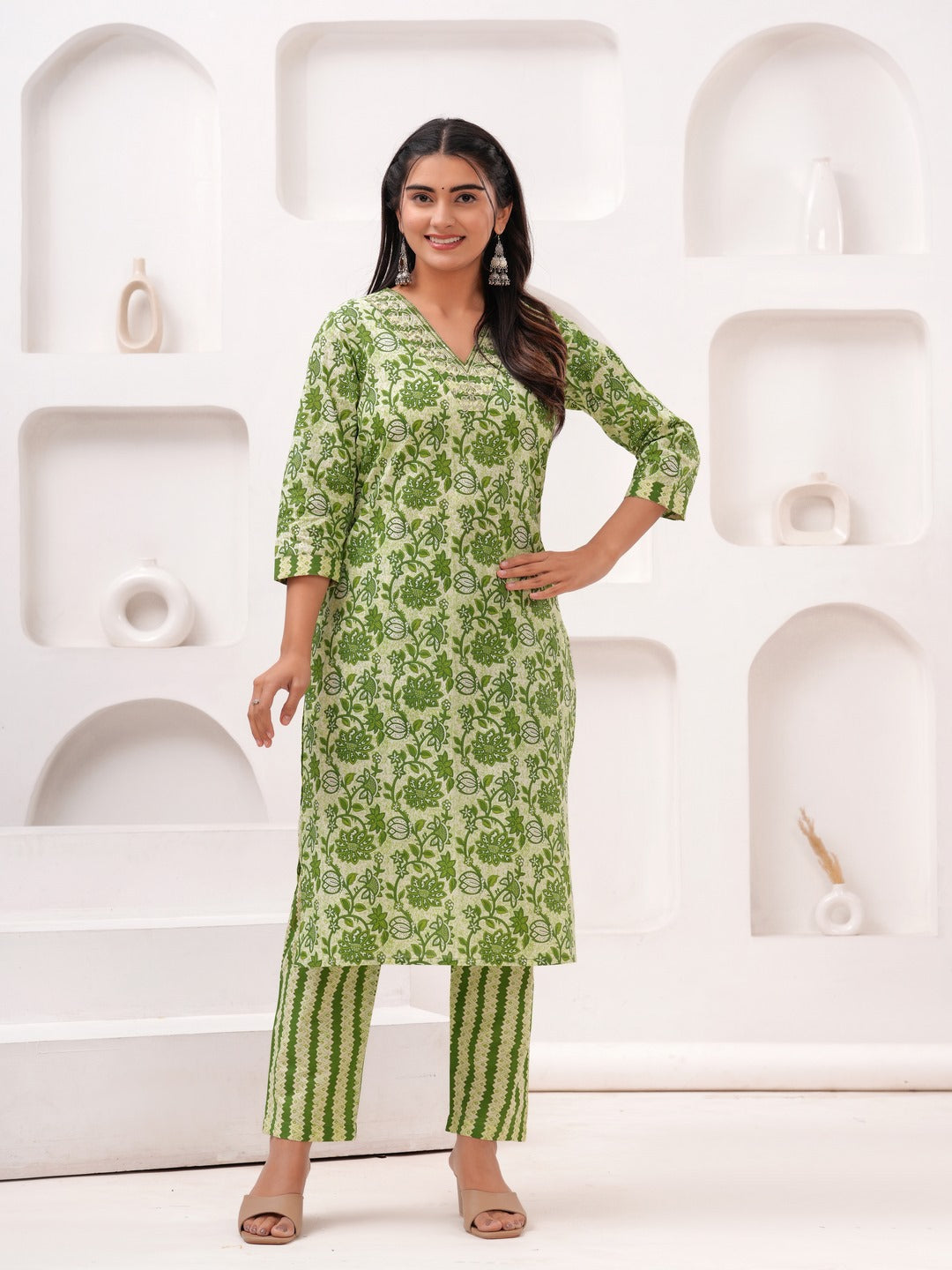 Cotton Printed Straight Kurta Set