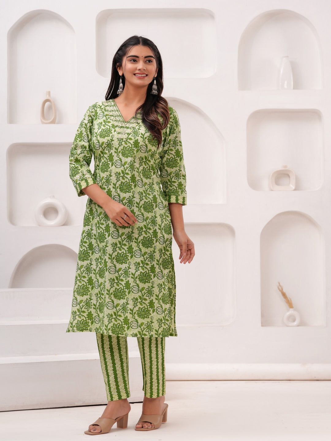 Cotton Printed Straight Kurta Set