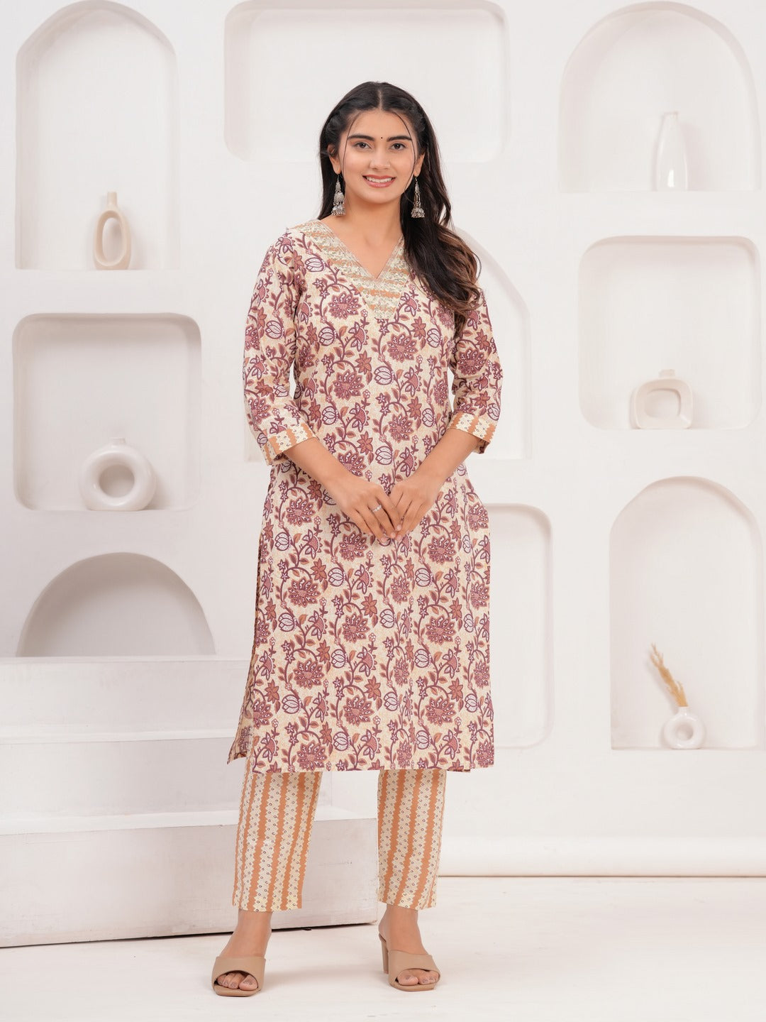 Cotton Printed Straight Kurta Set