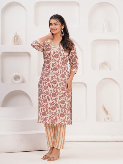 Cotton Printed Straight Kurta Set