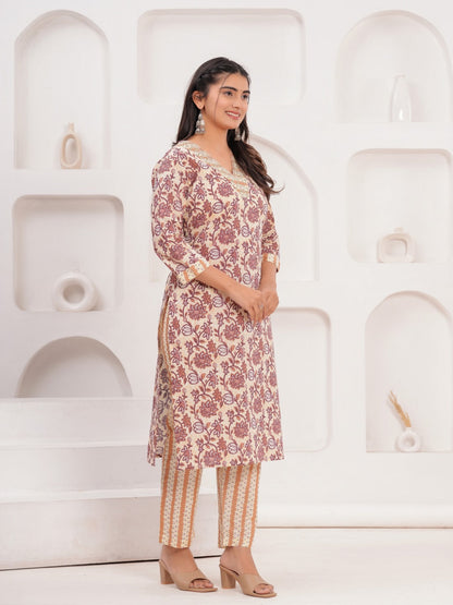 Cotton Printed Straight Kurta Set