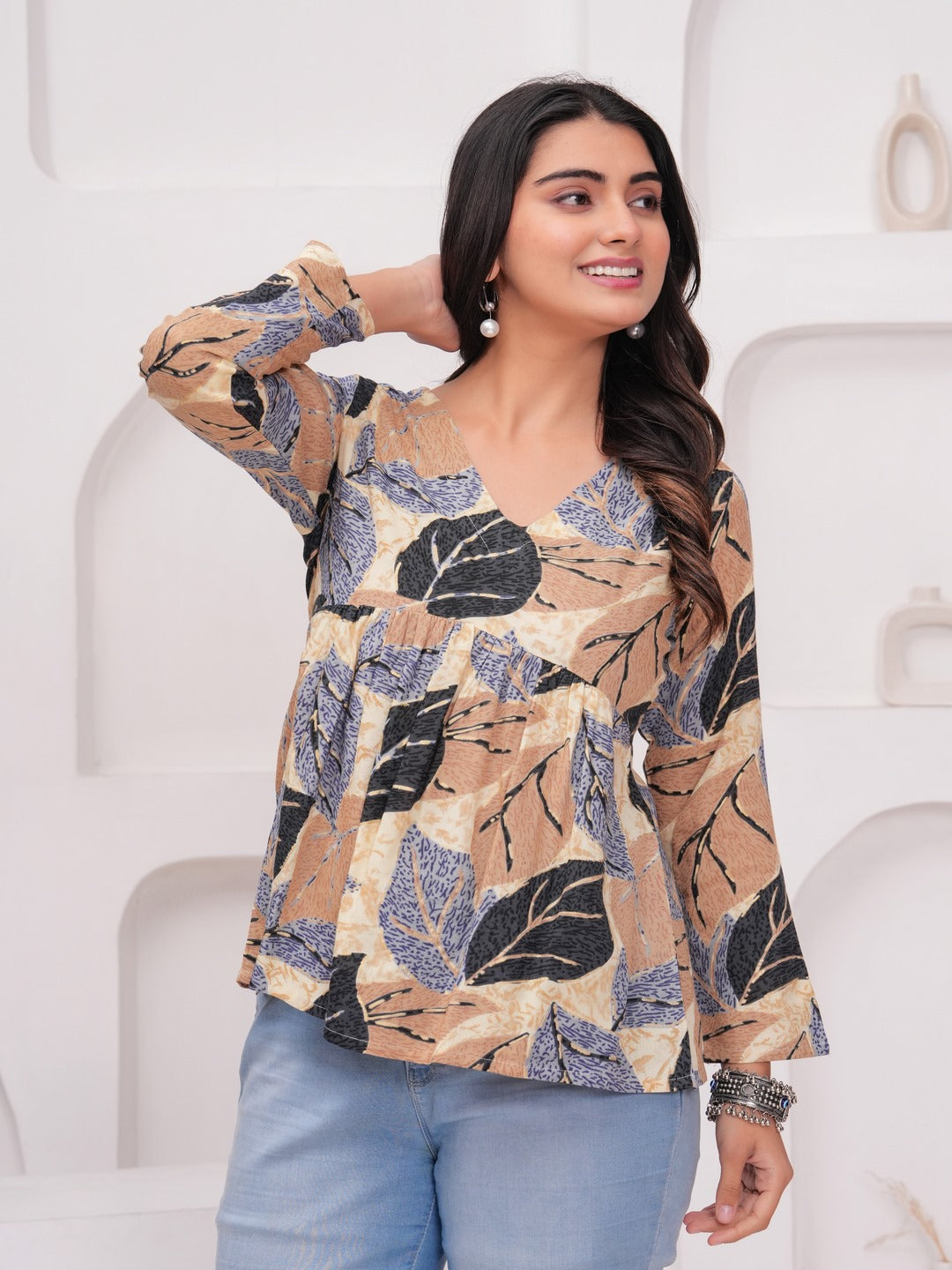 Multi Rayon Floral Top