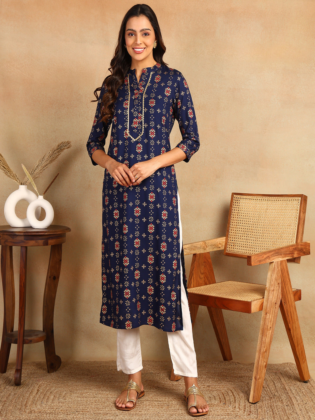 Straight Printed Viscose Rayon Kurta