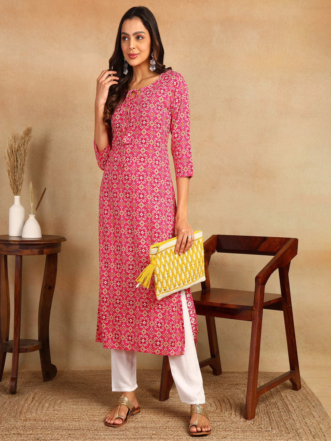 Straight Printed Viscose Rayon Kurta