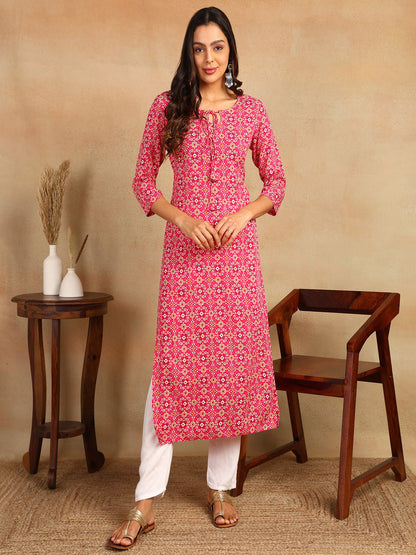 Straight Printed Viscose Rayon Kurta