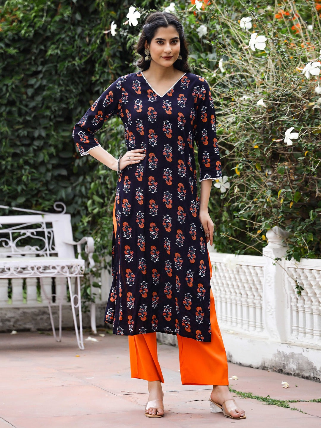 Straight Printed Viscose Rayon Kurta