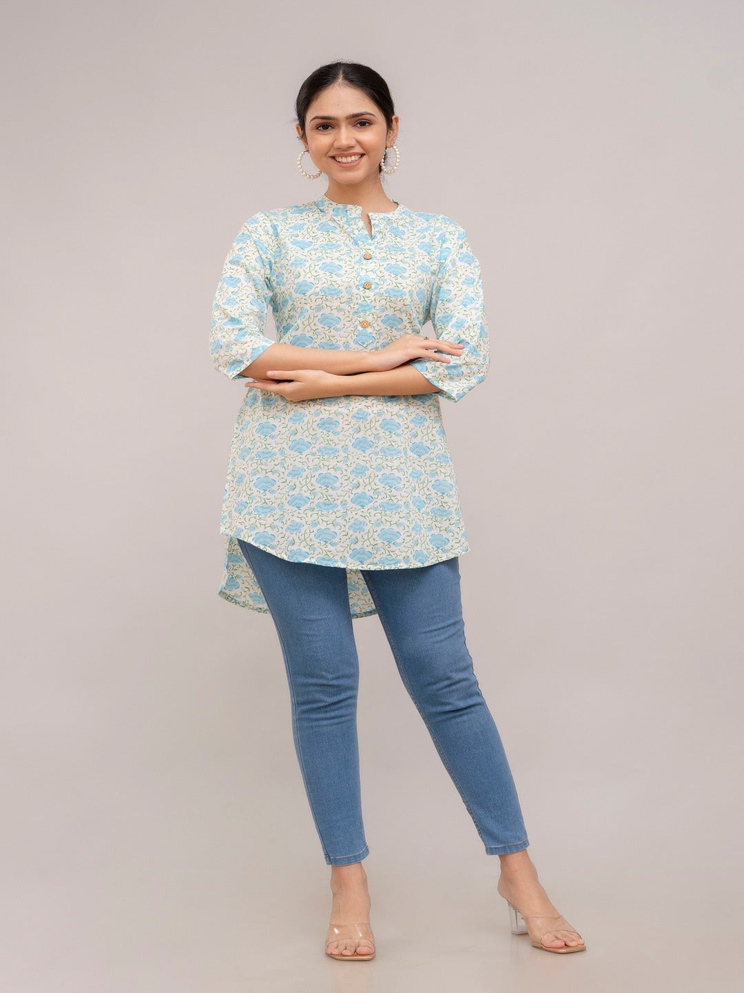 Printed Long Straight Cotton Tunics