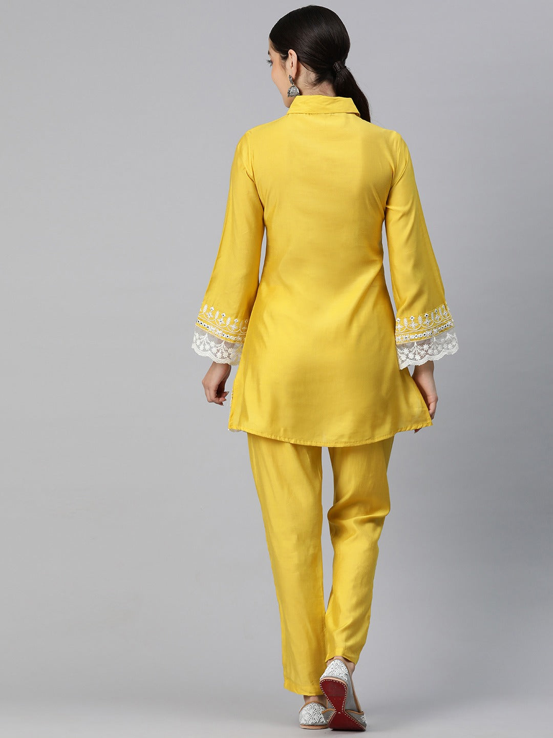 Embroidered Kurta & Trouser (Yellow)