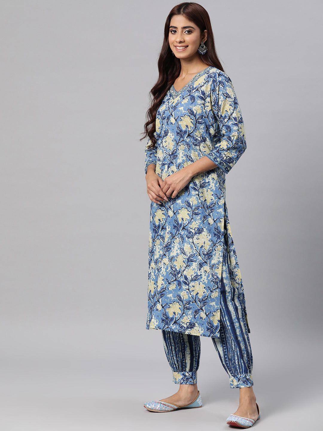 Cotton Printed Straight Kurta Salwar & Dupatta