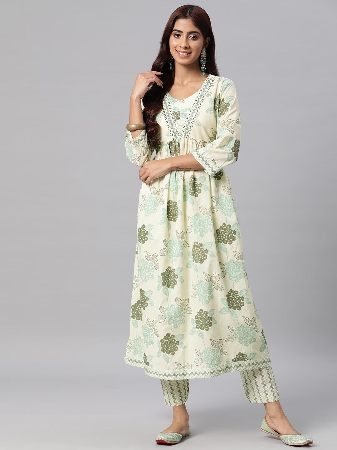 Cotton Printed Anarkali Kurta & Pant