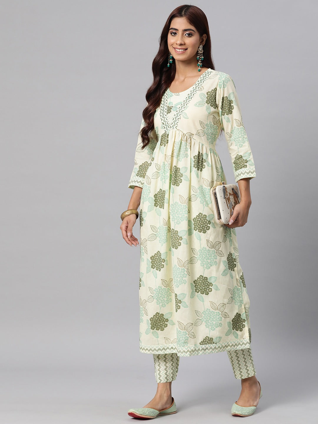 Cotton Printed Anarkali Kurta & Pant