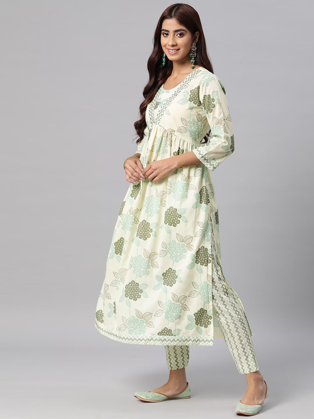 Cotton Printed Anarkali Kurta & Pant