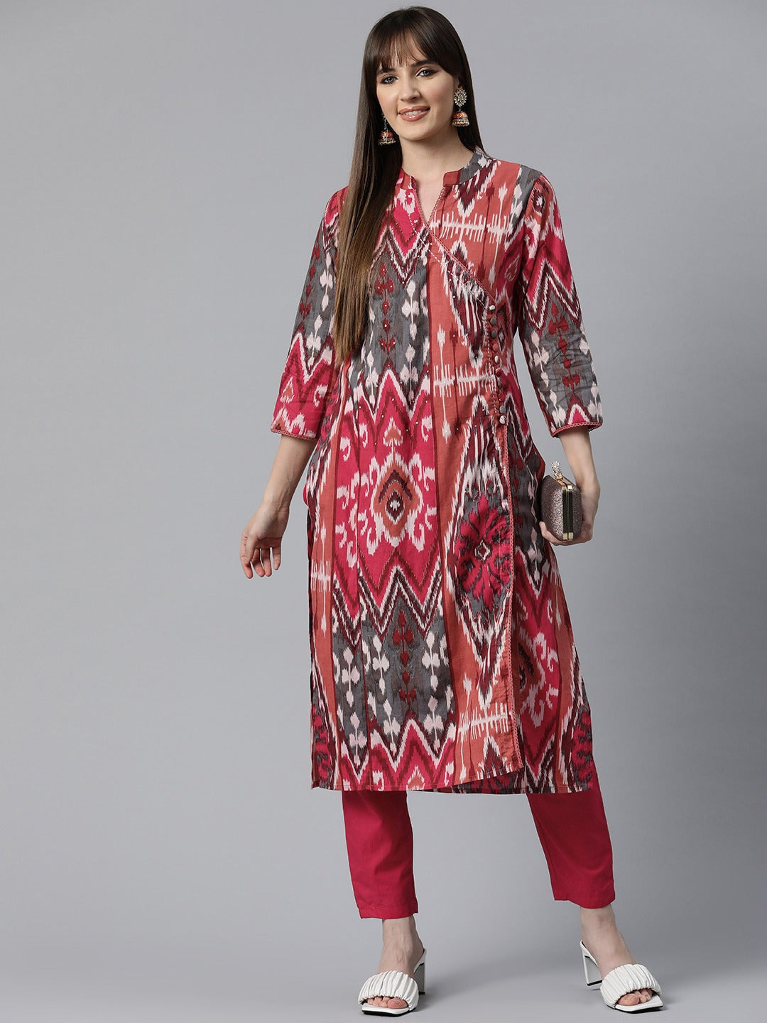 Printed Kurta & Pant (Pink)