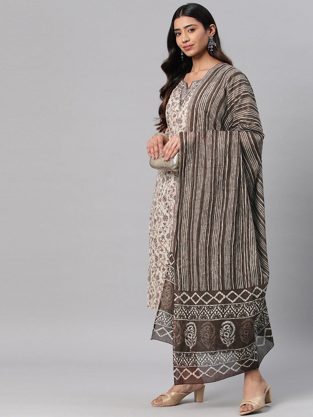 Cotton Printed Straight Kurta Pant & Dupatta