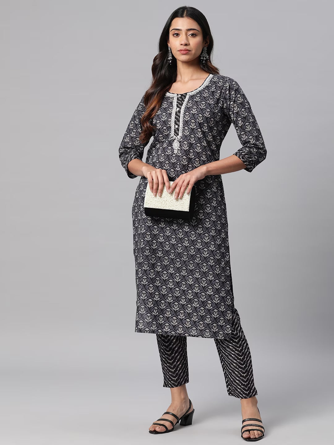 Cotton Printed Straight Kurta & Pant