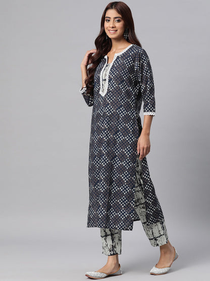 Cotton Printed Straight Kurta Pant & Dupatta