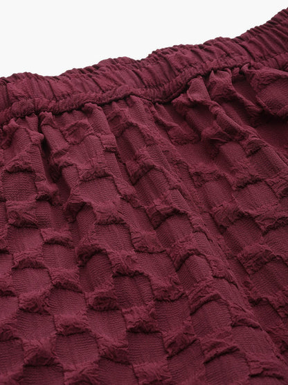 Polyester Fabric Maroon Color Regular Fit Palazzos