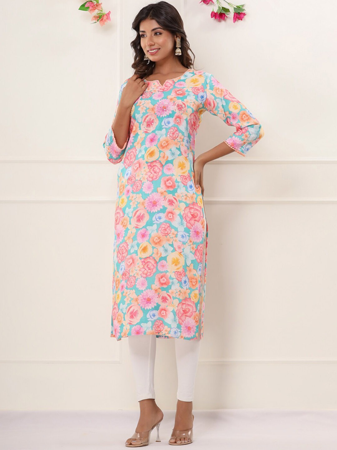 Printed Kurta (Sea Green)