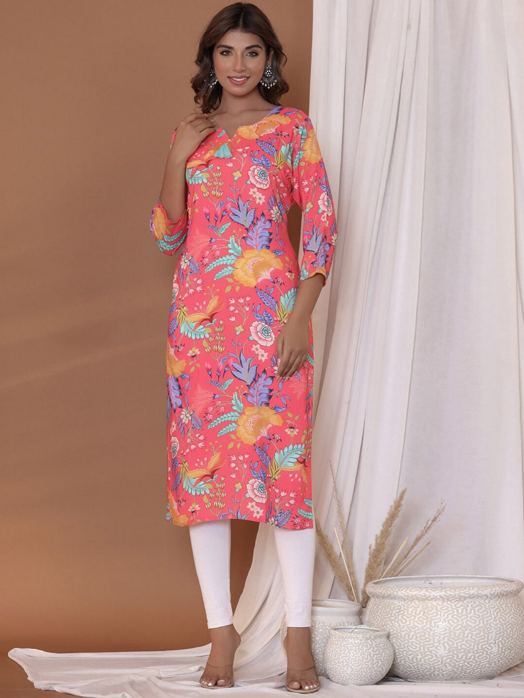 Printed Kurta (Pink)