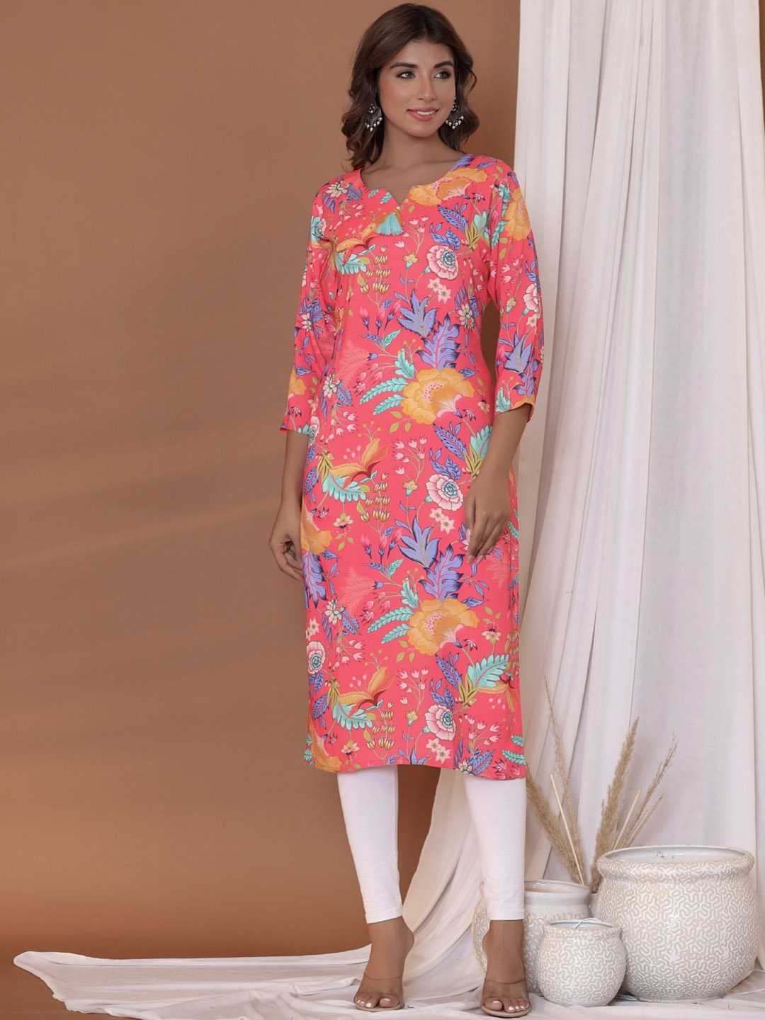 Printed Kurta (Pink)