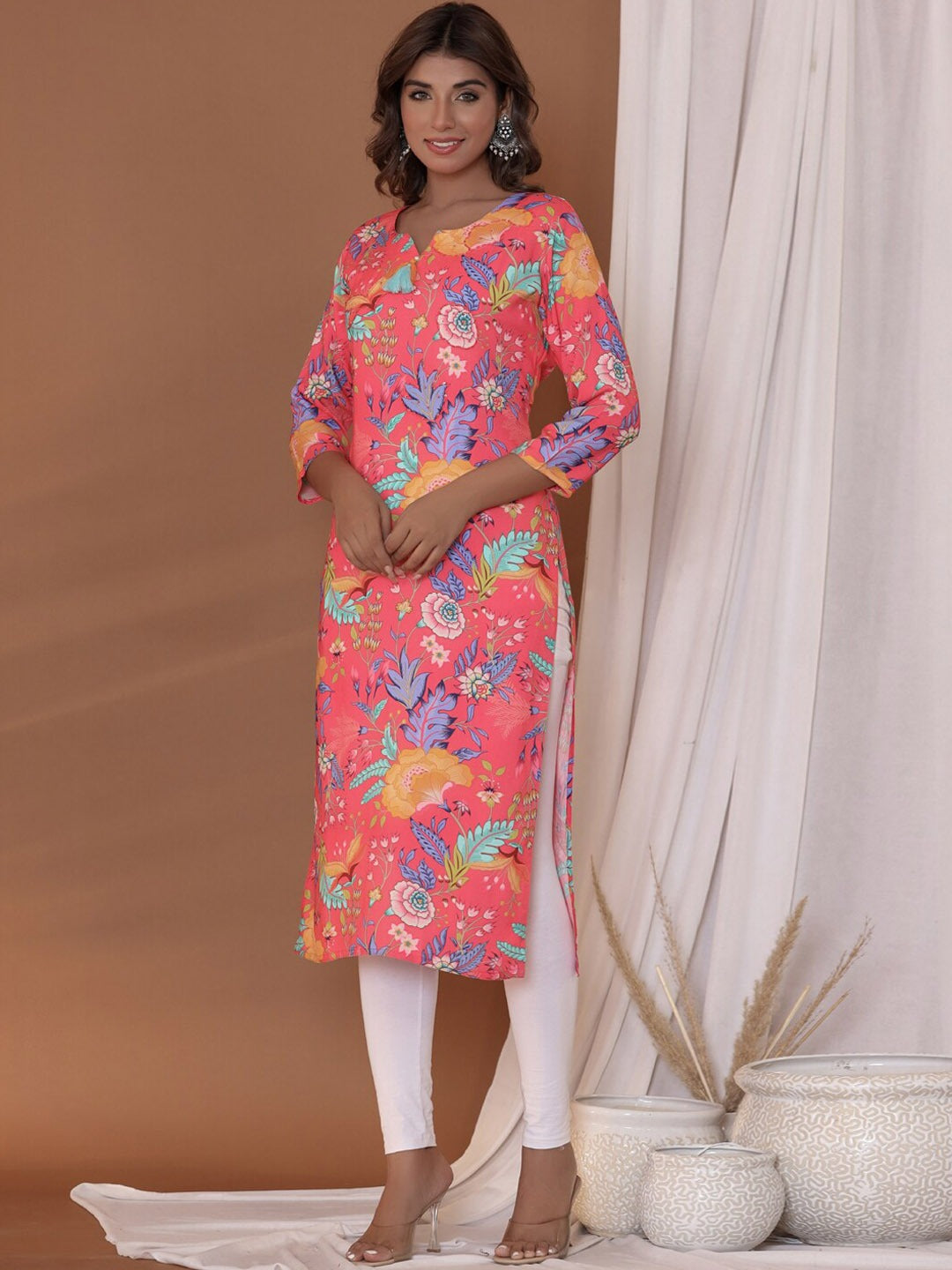 Printed Kurta (Pink)