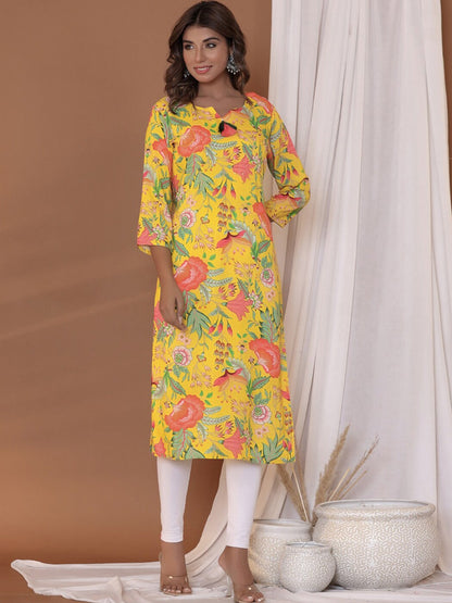 Printed Kurta (Yellow)