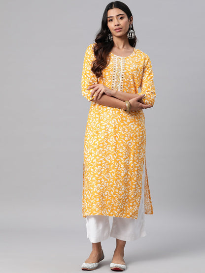 Rayon Printed Straight Kurta