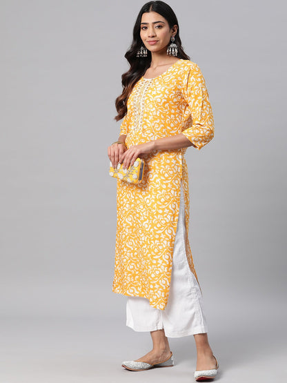 Rayon Printed Straight Kurta