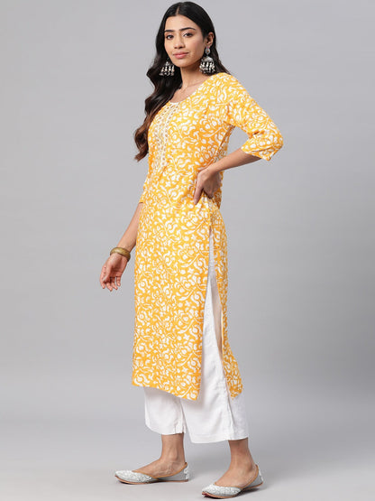 Rayon Printed Straight Kurta