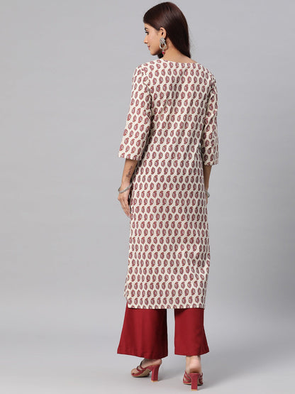 Cotton Printed Straight Kurta