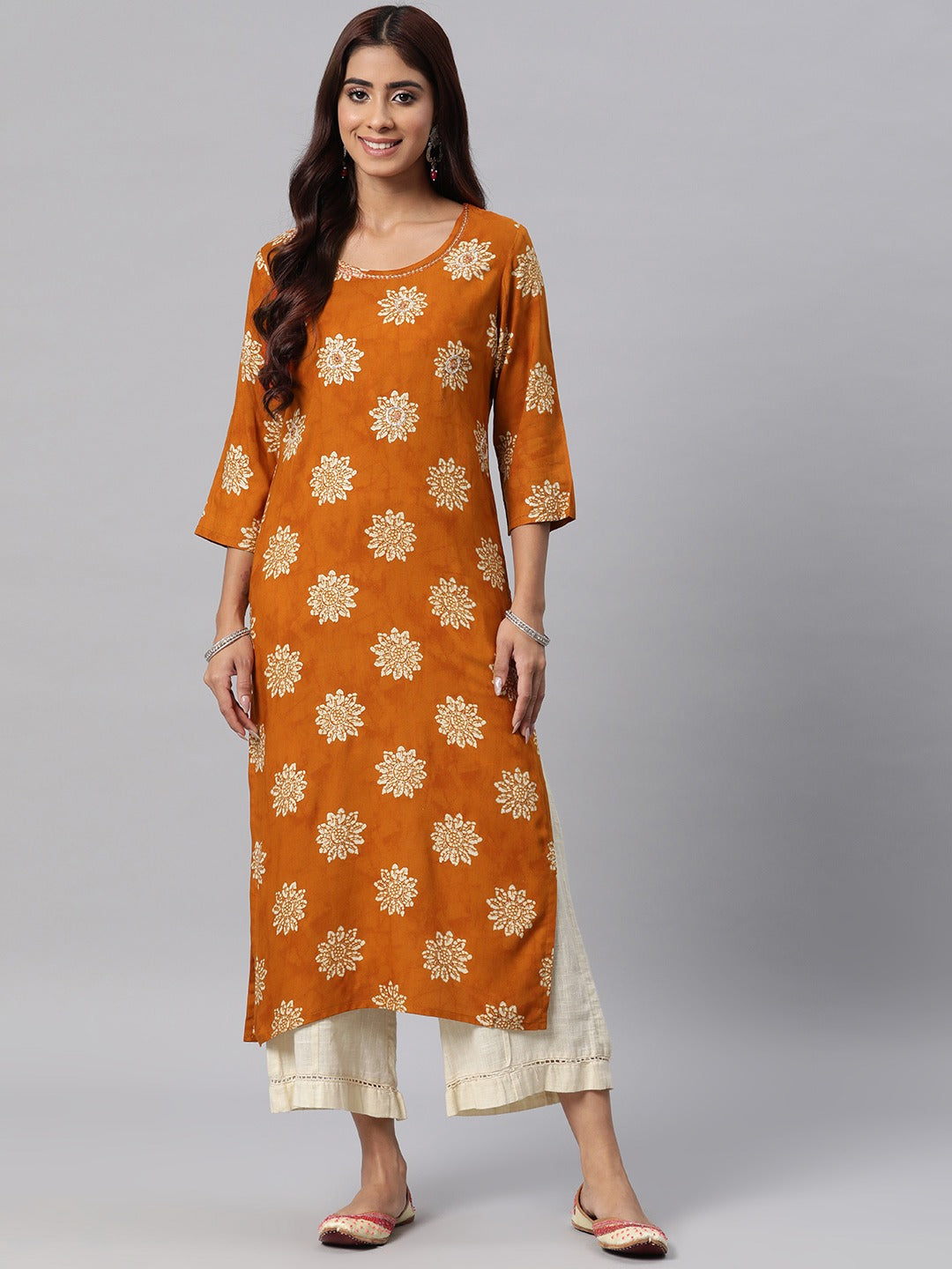 Rayon Printed Straight Kurta