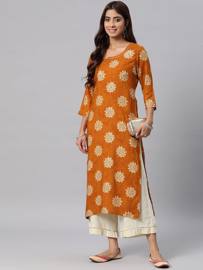 Rayon Printed Straight Kurta