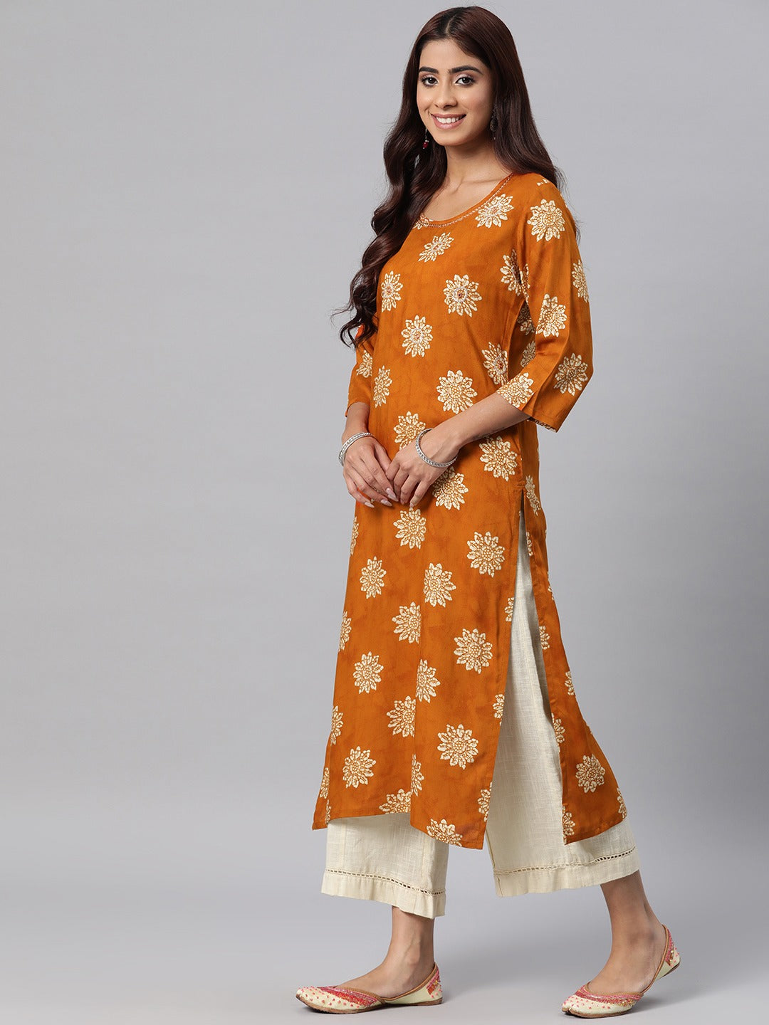 Rayon Printed Straight Kurta