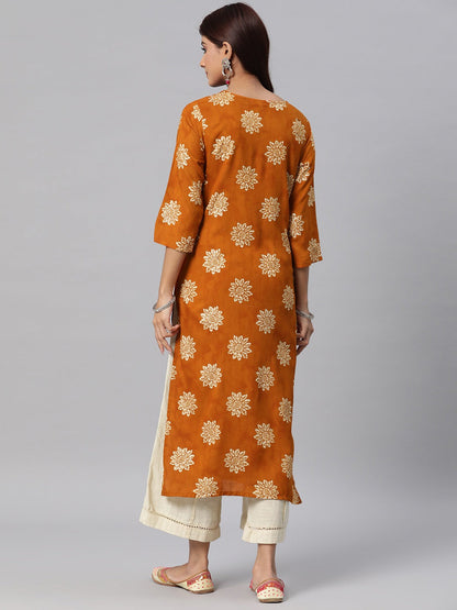 Rayon Printed Straight Kurta