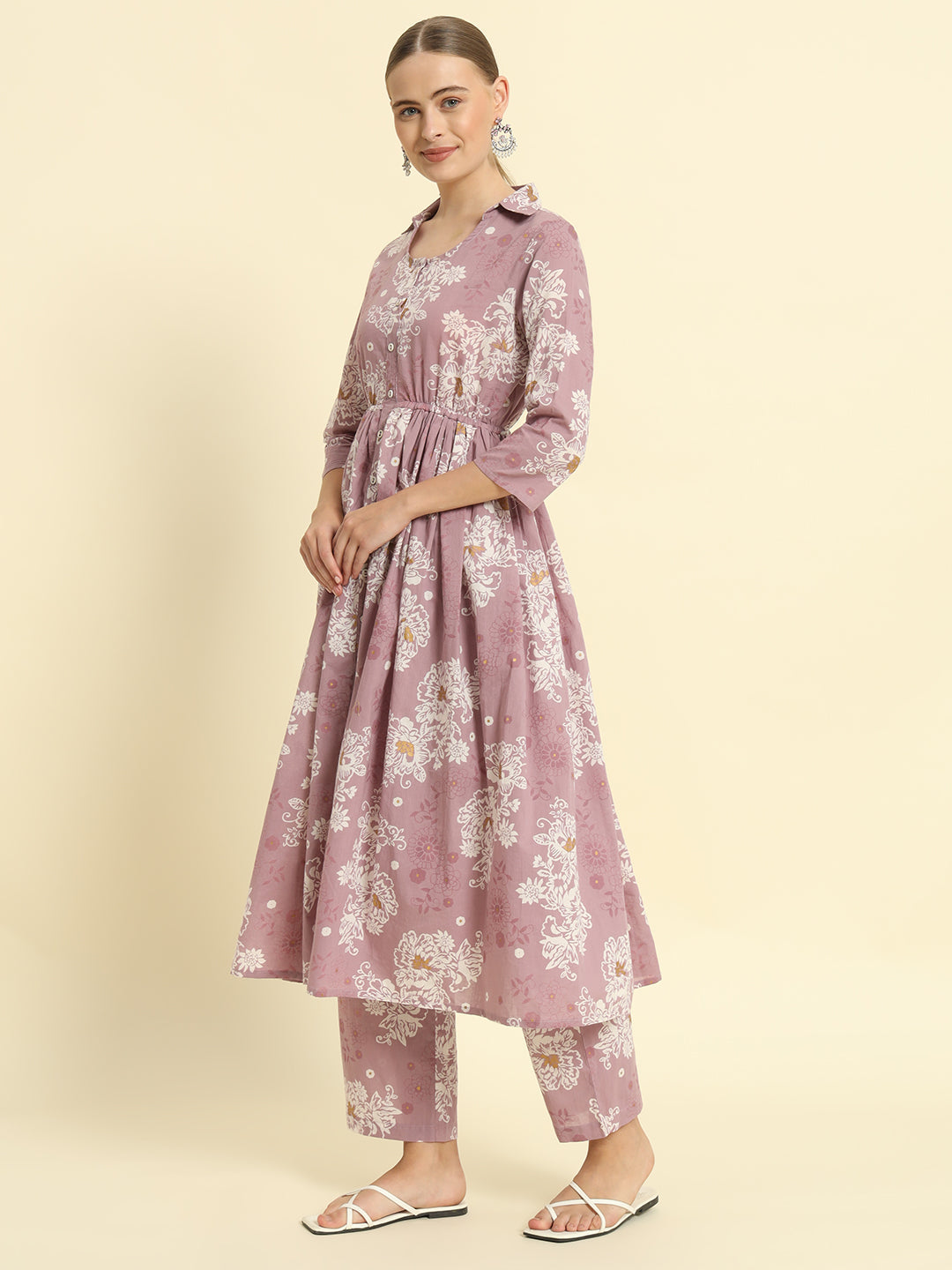 Cotton Printed Anarkali Kurta Set