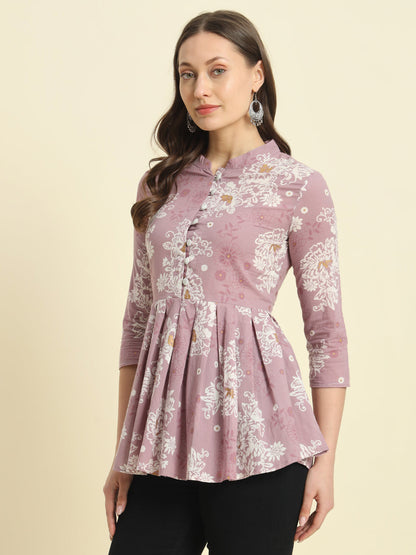 Cotton Printed Flared Top